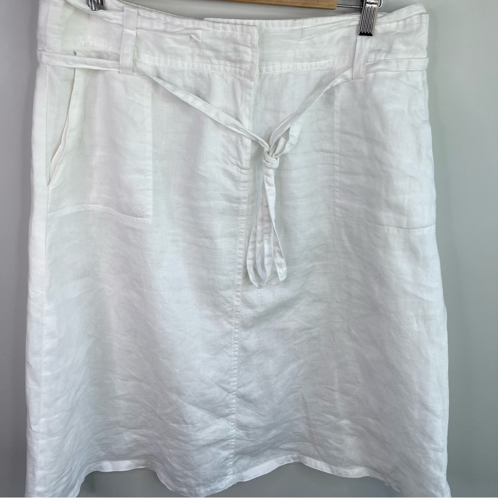 Saint Tropez West White Linen Skirt Size 12 - Picture 7 of 9